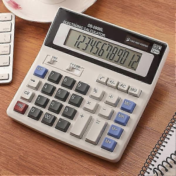 12-Digit Solar Battery Powered School Student Office Desk Electronic Calculator