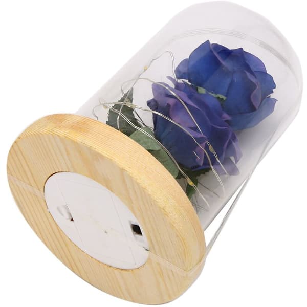 Led Rose Battery Powered Flower String Light Desk Lamp Romantic Valentine's Day Christmas Gift Decoration Blue