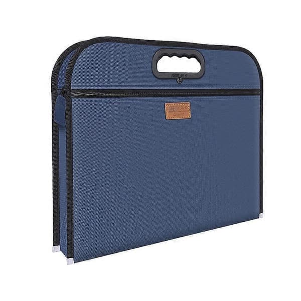 Multifunctional Portable Business Briefcase Large Capacity Oxford Cloth File Bag Blue
