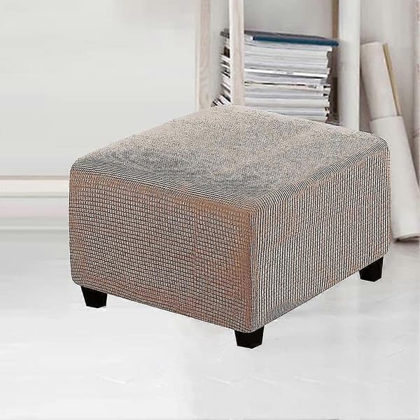 Ottoman Cover, Jacquard Rectangular Stool Covers, Soft Elastic Bottom Non-Slip Gift