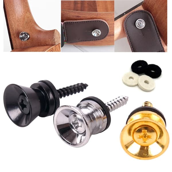 2-pack elektriska gitarrbandsknappar basband låsknapp metall ändstift universal för trägitarr guld gold