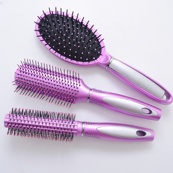 3 pieces set（Pink）Hair Brush Set Paddle Brush Round Brush Hair