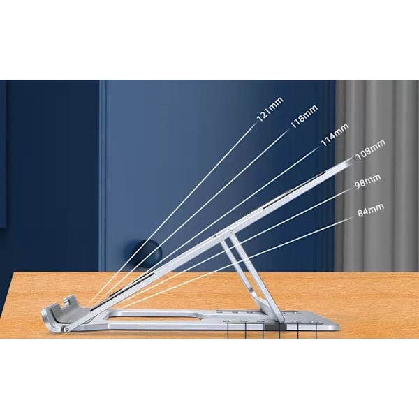 Bærbar computer stand i aluminiumlegering: Malet sammenklappelig bærbar computer stand bærbar opbevaringsbase Gray D24-4