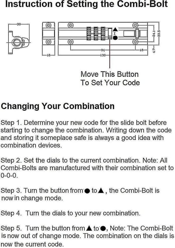 Mechanical Code Lock for Door, Keyless Combination Lock for Gate, Fixing Screws for Cabinet, Garden, Garage, Black Ha