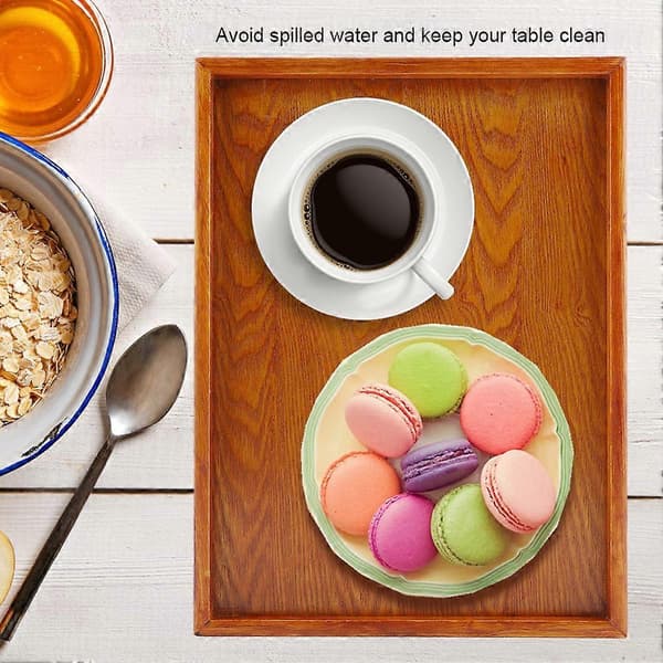 Wooden Tray Rectangular Serving Tray Table Plate Snacks Food Storage Dish for Hotel and Home (36*27cm)