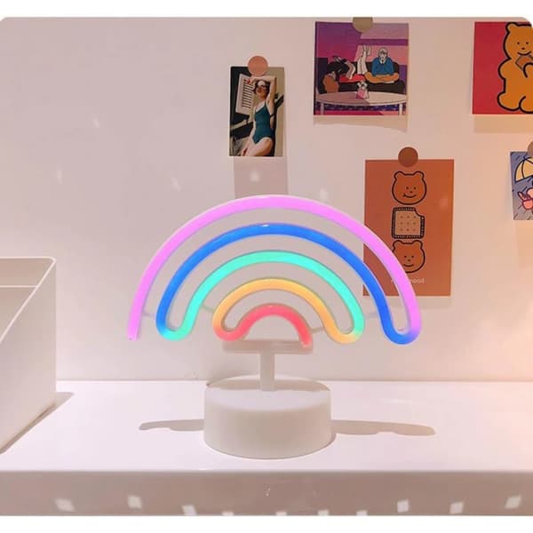 Neon skilt USB LED dekorasjonslampe regnbue for hjem barnerom