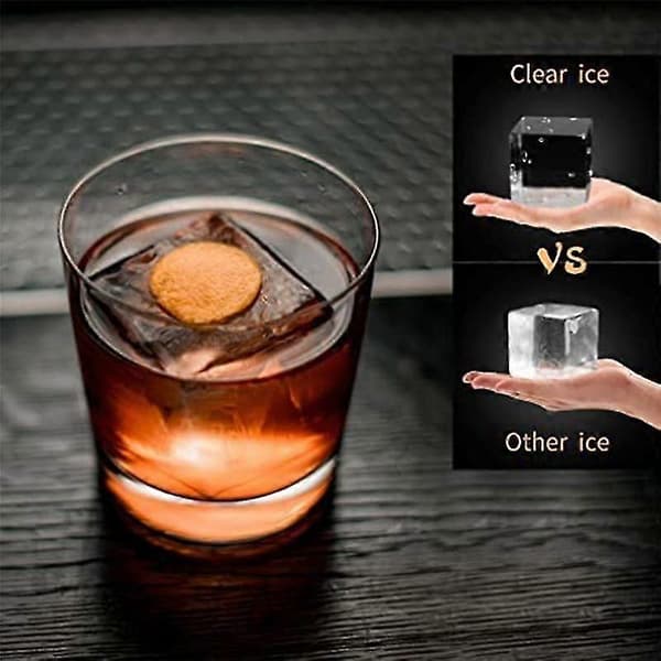 Clear Ice Maker, Clear Ice Square Mold Makes 8 Large Square Ice Cubes, Ice Cube Tray for Cocktails
