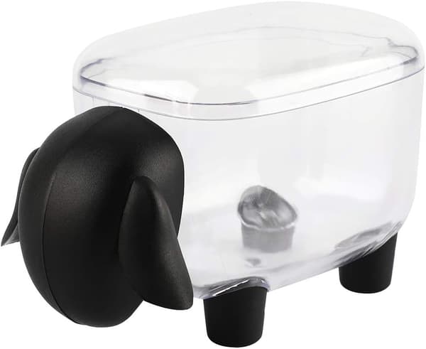 Mini Cotton Pad Storage Box Cotton Pad Storage Box Cotton Toothpick Storage Box Sheep Shaped Cosmetic Makeup Storage Box (Black)