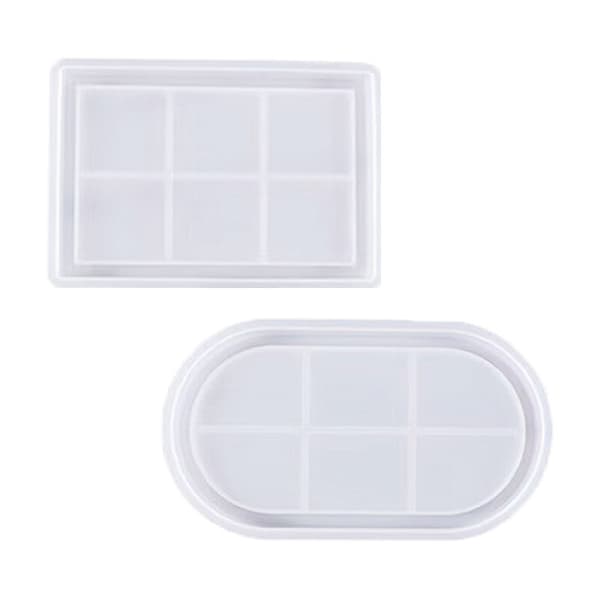 Oval Silikonform Pan Rektangulär Oval Form Gjutform Gipsform Hartsform Blomkruka Bas Hantverk DIY Gipsform 1 Styck (Rektangulär)