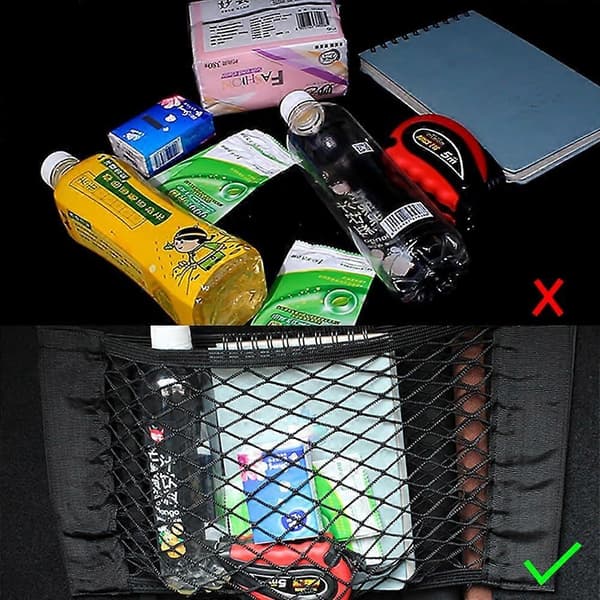 Bagagenet med velcro, sæt med 2, netorganisator til bil, autocamper, varevogn, både og hjem, til opbevaring