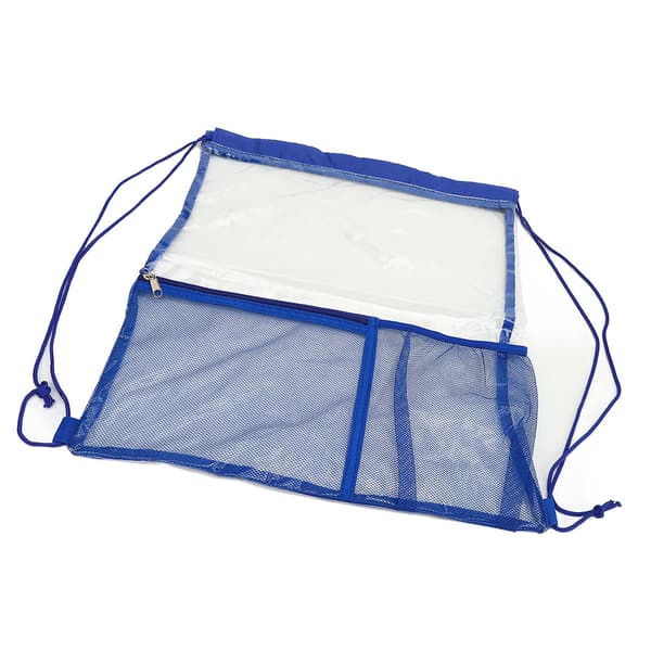 Large Capacity Foldable Transparent PVC See Through Beach Swimming Blue Backpack