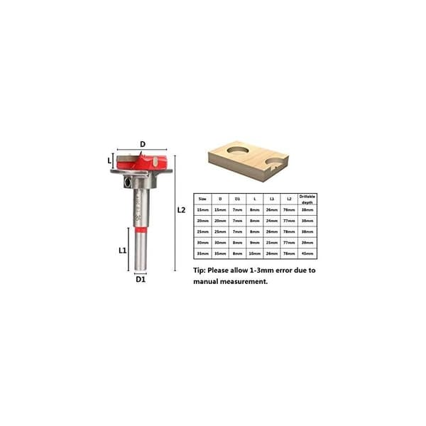 35MM Hinge Jig Hidden Hinge Drill Bit Set Drilling Locator Guide Tool for Cabinet Hinges and Mounting Plates, for Woodworking KLB