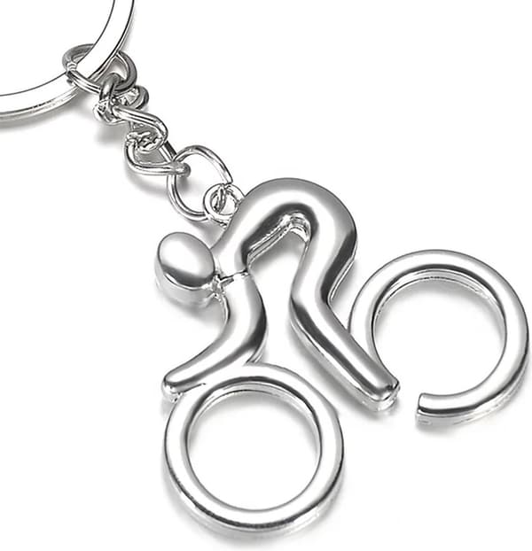 3D Cyklist Nyckelring i Metall