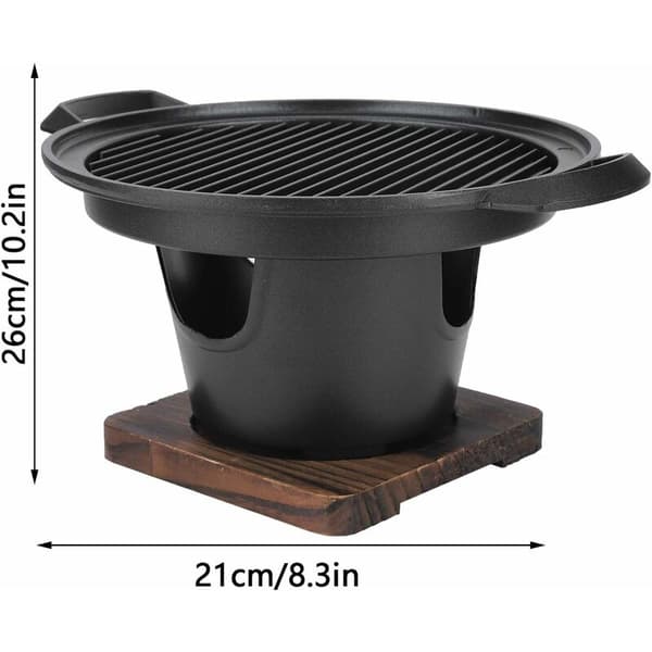 BBQ-grilli, savuton kannettava minigrilli, hiiligrilli, grillitarvikkeet 26 x 21 x 12,5 cm