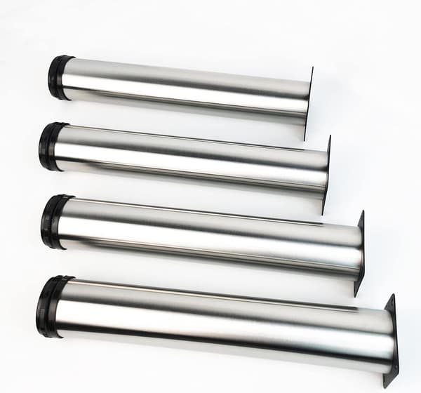 4X Møbelben, Justerbare Fødder Møbelben - Krom Metal