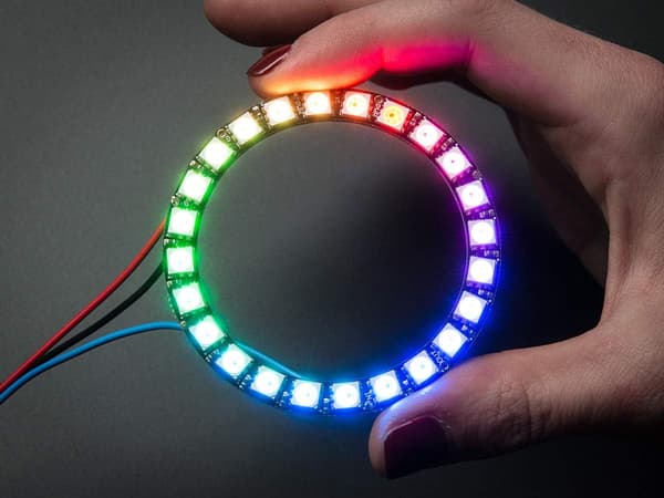 24 RGB Neopixel LED-ring med integrerte drivere