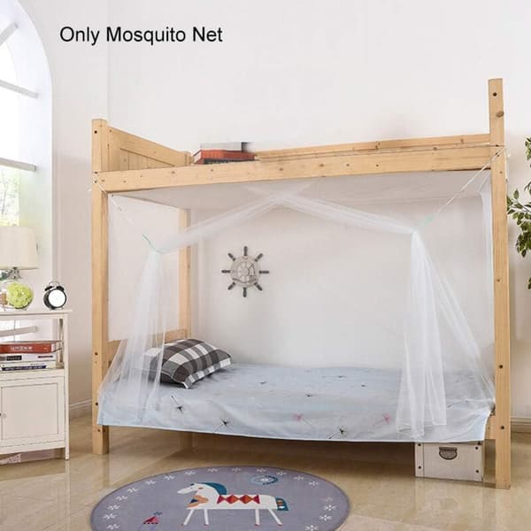 White Mosquito Net for Bunk Bed Student Bed Portable Bed Square 90x190x160cm