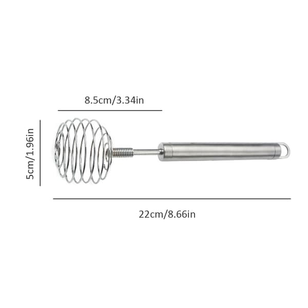 Stainless Steel Egg Whisk, Round Shaped Spring, Milk Frother, Handheld Egg Mixer