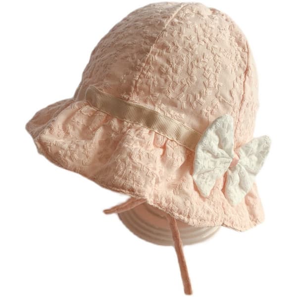 Spetsbåge Sommar Babyhatt (Rosa) Flicka Bomulls Solhatt Nyfödd Baby