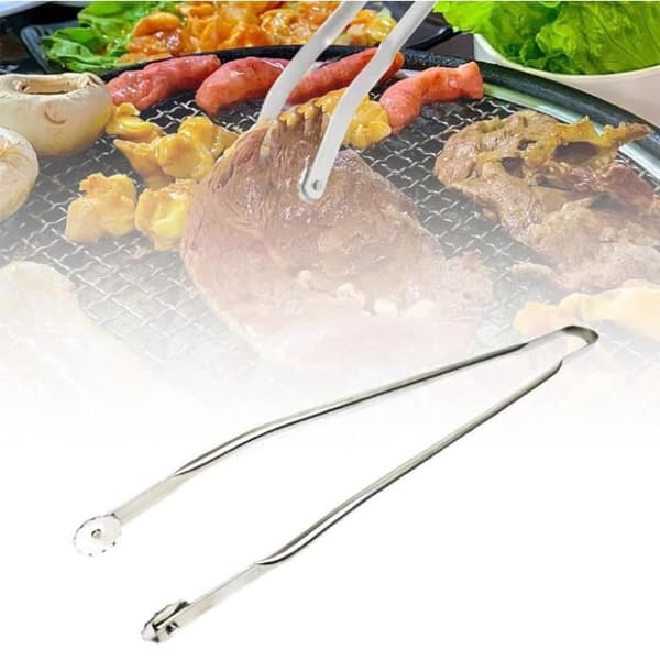 BBQ Pølsetang, Lang Grilltang til at vende pølser, Køkkenredskab i rustfrit stål, 40cm