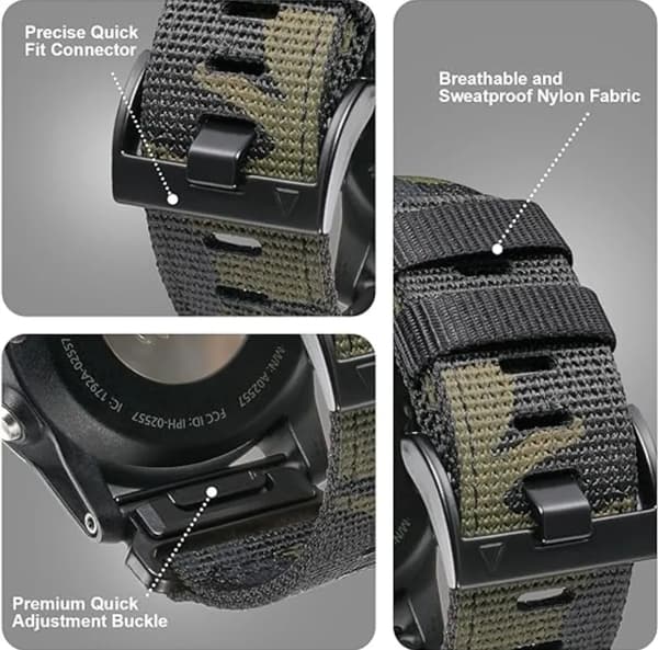 22 26mm Military Nylon Strap For GARMIN FENIX7 7X PRO 6 6X Soft Durable Strap Body For 965 Instinctive Replacement Strap Dark Blue Dark blue Dark blue