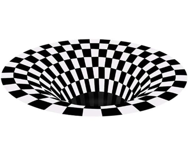 Round Rug - 3D Optical Illusion Durable Non-Slip Floor Mat Fleece