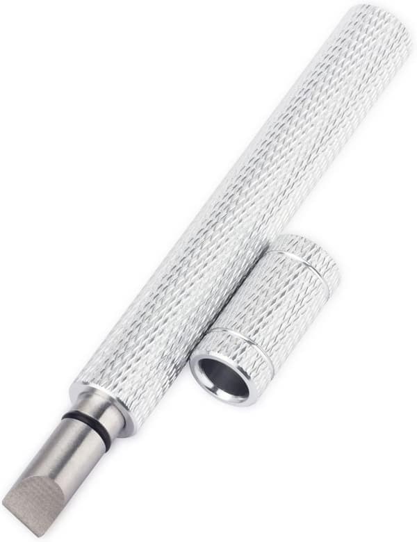 Golfkølle Groove Sharpener, Regrooving Værktøj og Renser til Wedges & Jern - Generer Optimal Backspin - Egnet til U & V-riller Sølv Sølv Silver