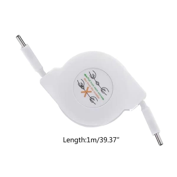 Infällbar PD 60W USB C till USB C datakabel, snabbladdningskabel för bärbar dator, typ C-telefoner, switchar, surfplattor