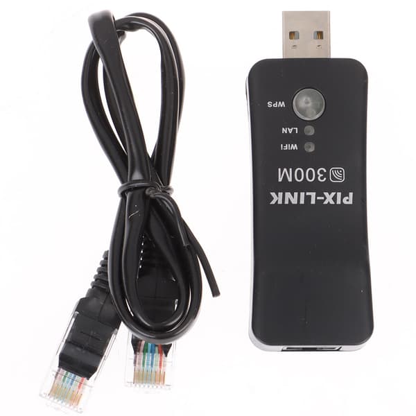 Trådlös LAN-adapter WiFi-dongel RJ-45 Ethernet-kabel