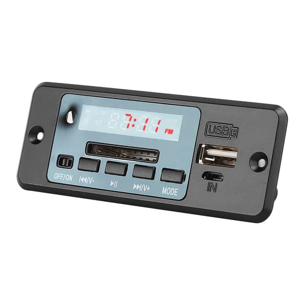 5V MP3 Audio-dekodermodul USB FM-radio MP3-dekoderkort Musikkspiller med effektforsterker Svart