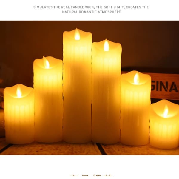 Rechargeable LED Flameless Candle Set with Remote Control, Swinging Wick and USB Charging