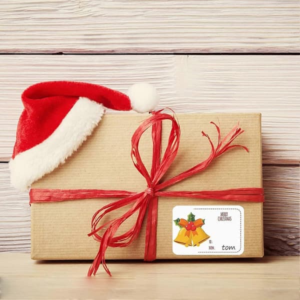Julklappsetiketter Självhäftande Jullappar för Julkort Kuvert