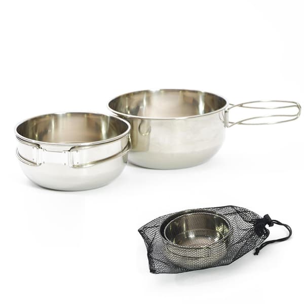 Campingbolle Multifunksjonell med Sammenleggbart Håndtak for Grilling, Reise, Fiske