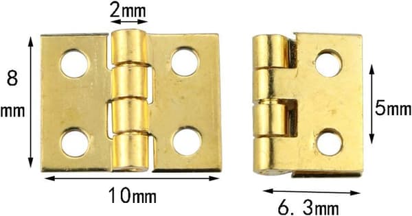 50 styk Mini hængsler Små hængsler Mini messing hængsler Miniature hængsler og 200 skruer