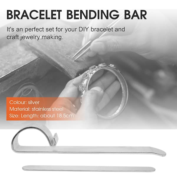 Armbåndsbøjningssæt, 10 stk. rustfri armbåndsemner DIY armbåndsmanschet, metalgravering