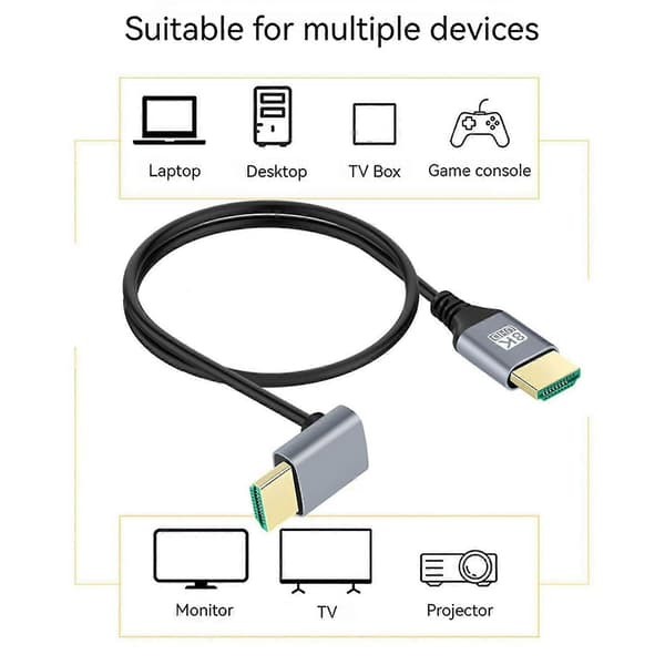 HDMI-kompatibelt videokabel 2.1-kabel 8K@60Hz Ultra High Speed Høj dynamisk stabil transmissionsskærm Computer