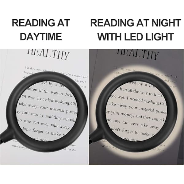 Daylight LED Magnifying Lamp, Clamp with Magnifying Glass and 6 Adjustable Light Settings qd