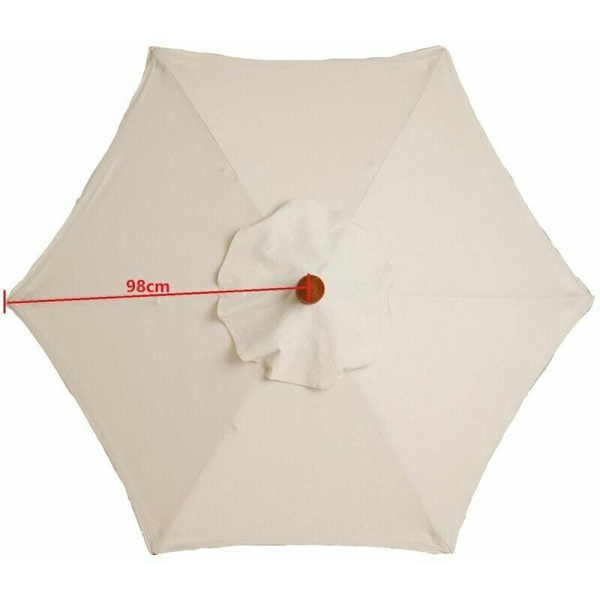 (Grønn) Parasoll Erstatningsduk - 6 ribber - Diameter 2 meter -