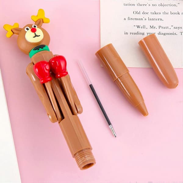 Decompression Pen Press Movable Boxing Pen Cartoon Shape Writes Fluently Ultra-Fine Tip Creative Green Green