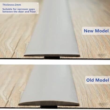 Flat overgangslist 2 mm tykk PVC, 5 cm bred tynn selvklebende terskellist fleksibel terskelstang gulvlist dørterskel