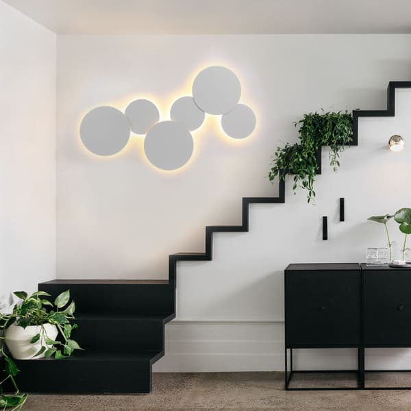 Rund LED-vägglampa Moderna Touch-strömbrytare Vardagsrum Sovrum Dekoration Vit Vägglampa