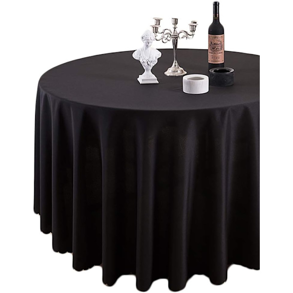 Black Round Tablecloth, Round Kitchen Tablecloth, 160 cm