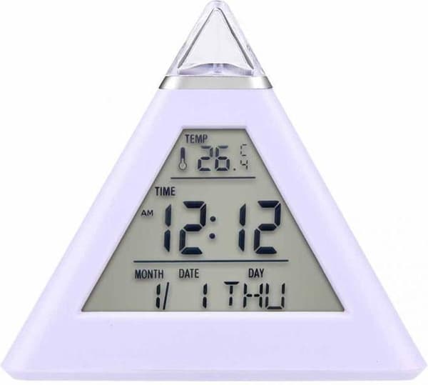 Yövalo | herätyskello | vaihtaa väriä | 7 väriä | pyramidi