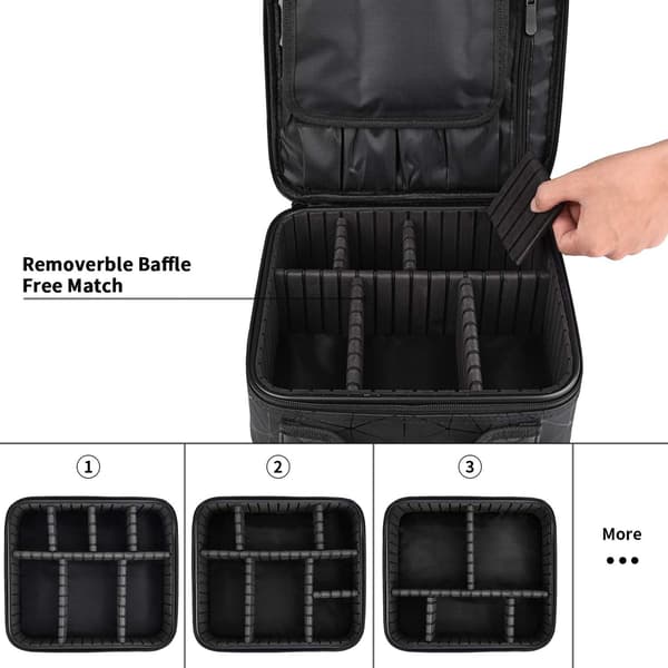 (Sort) Kosmetiktaske, Toilettaske, Bærbar makeuptaske
