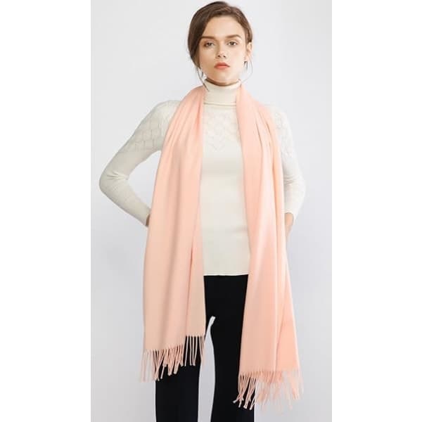 Skjerf til dame Pashminasjal og omslag for bryllup Skjerf for kvinner Vinter Rosa Pink