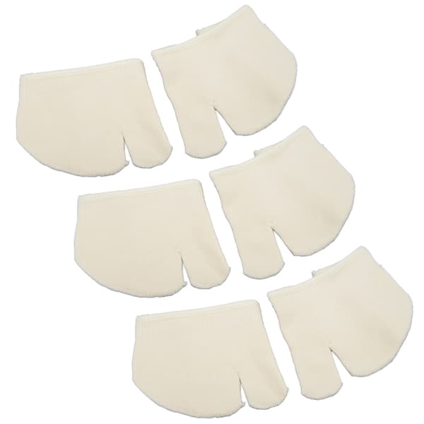 3 Pairs Front Toe Split Socks Half Flip-Flop Soft Breathable Non-Slip Split Toe Socks Milk White