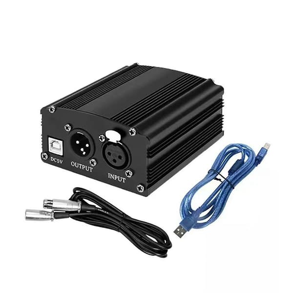 1-channel 48V Phantom Power with XLR 3-pin Microphone Cable for Condenser Microphone Music R