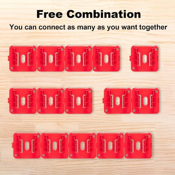 Battery Holder for Milwaukee M18 18V Batteries - Wall Mount for Work Van Shelf - Toolbox - 10 Pack