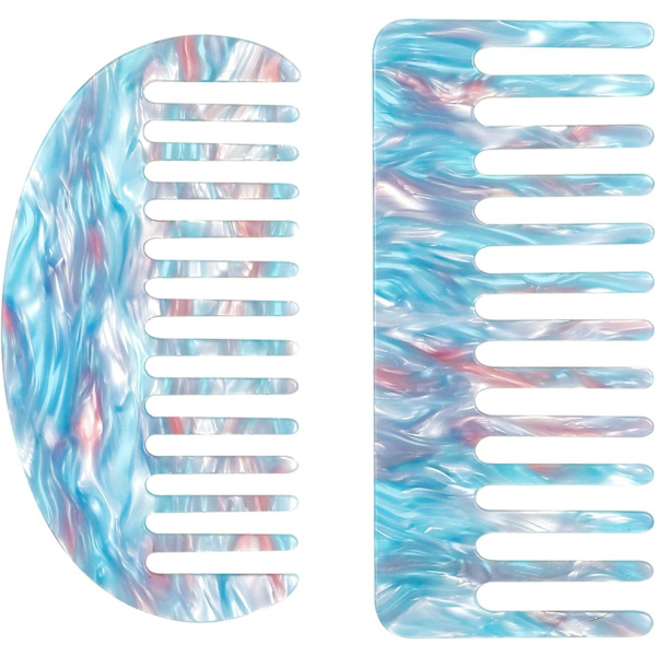 2-Piece Wide Tooth Comb Set, Large Detangling Comb No Handle