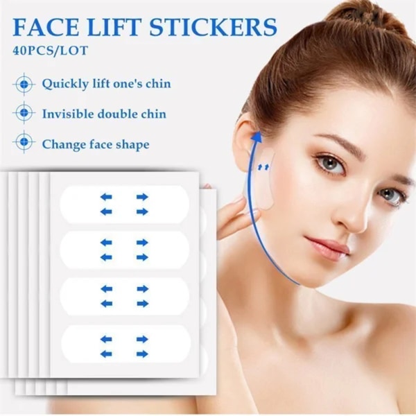 40 klistermärken Invisible Face Lifter Tape ansiktslyftande klistermärken